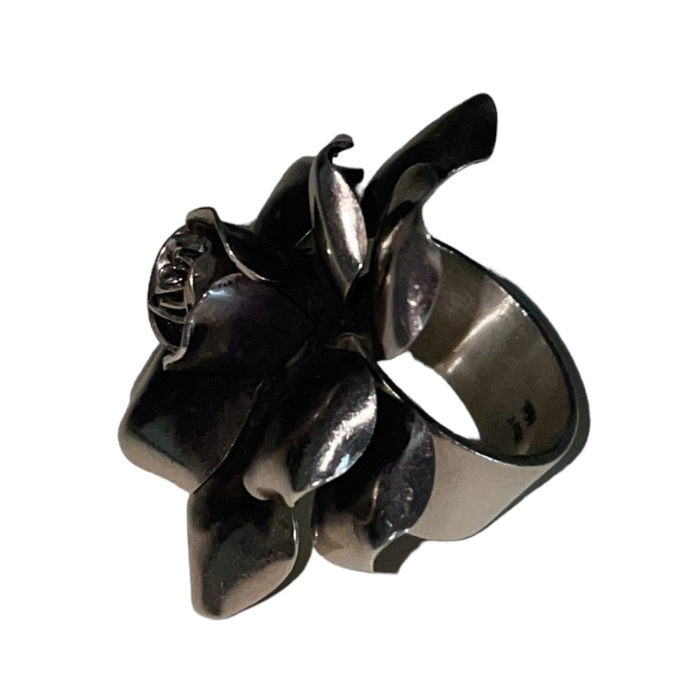 Sterling Silver 925 Mexico Open Floral Rose Ring, Thick Band, Approx 8.25 - Picture 7 of 8